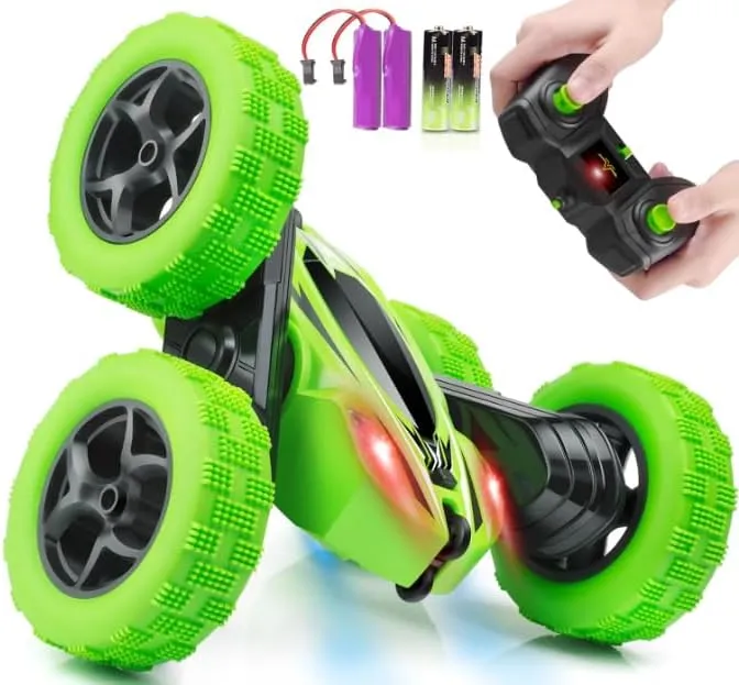 Remote Control Car, RC Cars Stunt Car Toy, 4WD 2.4Ghz Double Sided 360° Rotating RC Truck with Headlights