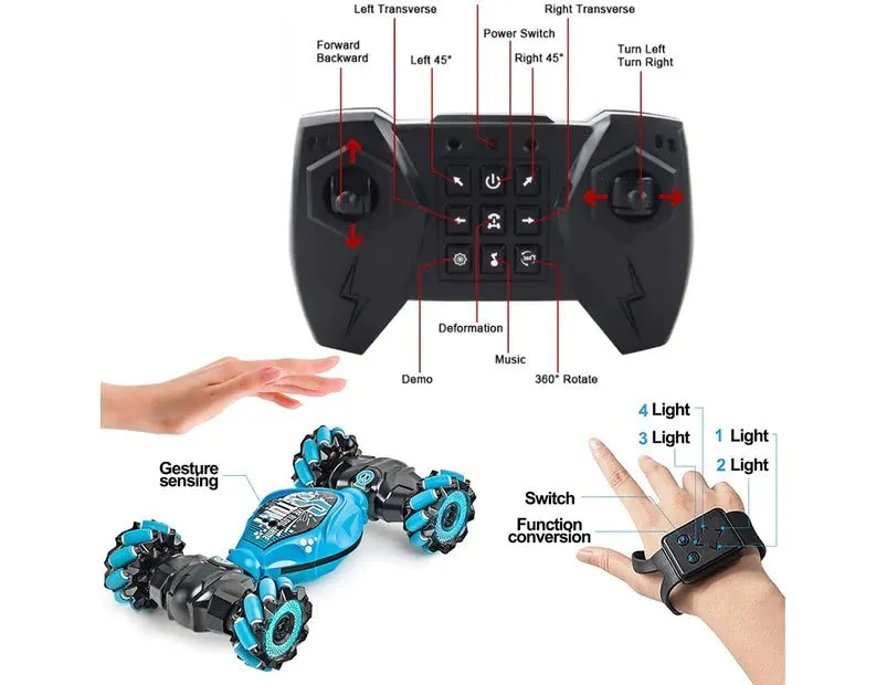 Remote Hand Control Watch Gesture Sensor Twist Car Toy USB Charging Car Toy