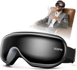 RENPHO Eye Massager with Voice, Heat, Fathers Day Birthday Gifts for Dad, Eyeris 1V Heated Eye Mask via Voice Control, FSA HSA Eligible Eye Care, Headache Massager for Migraines with Bluetooth Music