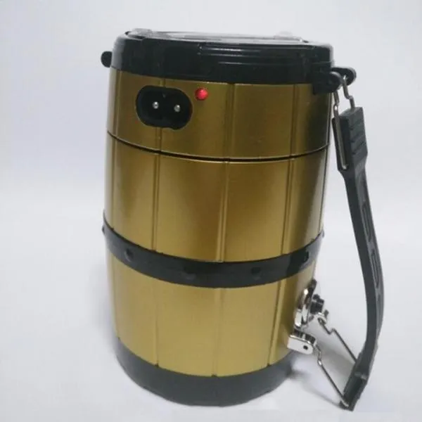 Retractable Camping Tent Solar Lantern Outdoor Portable Emergency LED Light Lamp Golden