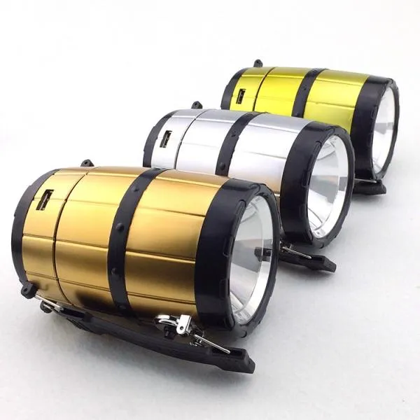Retractable Camping Tent Solar Lantern Outdoor Portable Emergency LED Light Lamp Golden