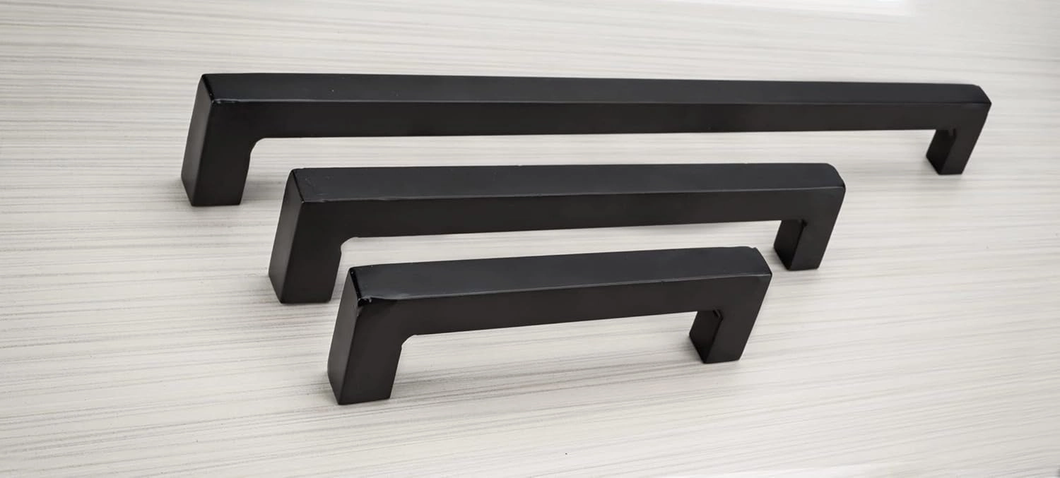 Richelieu Hardware BP9466320900 Sheffield Collection 12 5/8-inch (320 mm) Center-to-Center Matte Black Traditional Rectangular Pull Handle for Barn Doors, Cabinets, Drawers, and Furniture