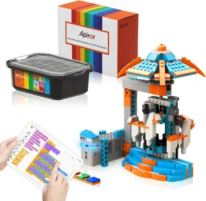 Robot S Robot Building Kit, 10 in 1 Programmable APP RC Airplane Robotics Coding Kit, Includes Large Storage Organizer with Sorting Plate, Birthday Gifts for Boys Girls Aged 7-12 (389 Pcs)