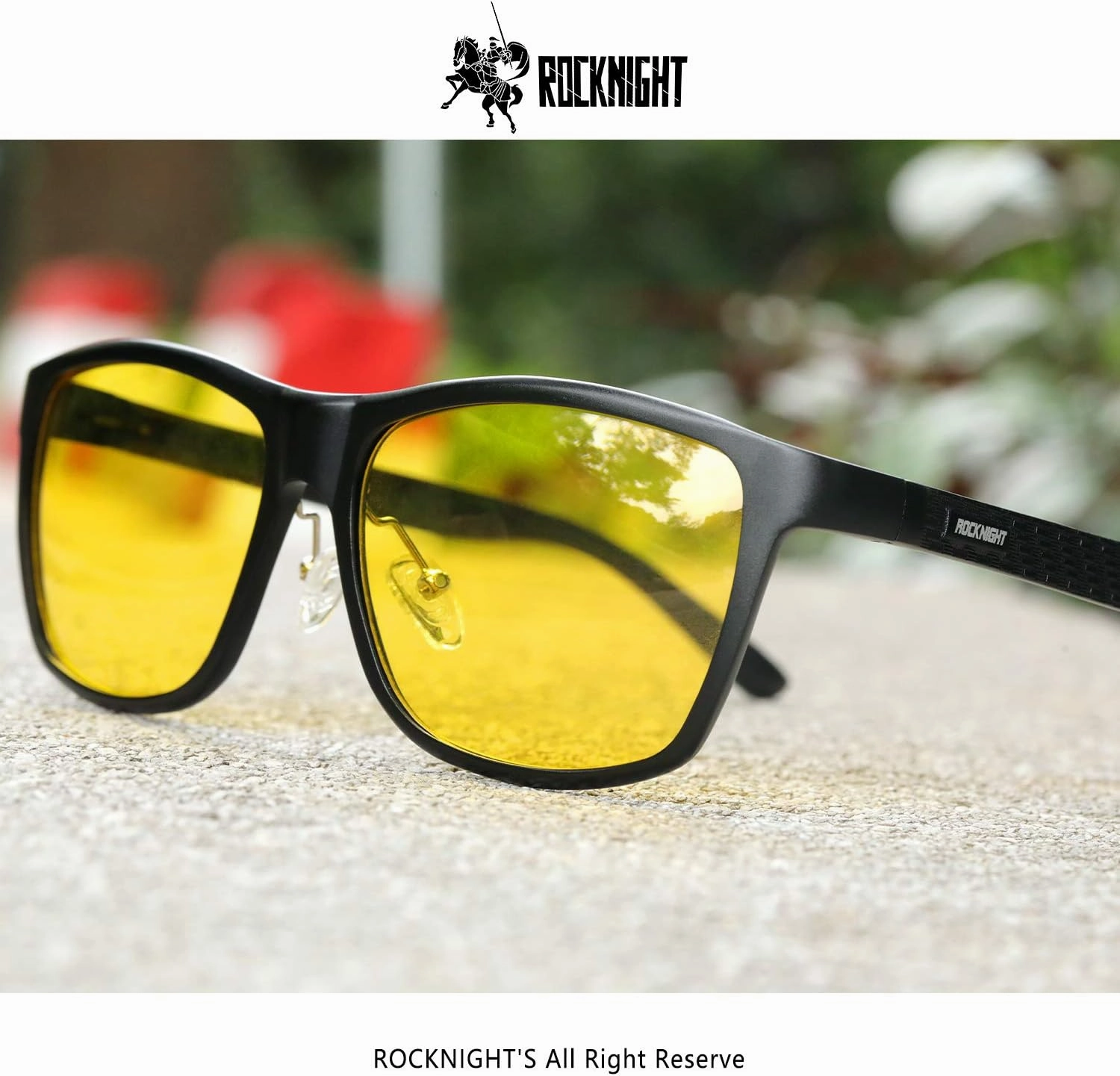 ROCKNIGHT HD Polarized Driving Sunglasses UV400 Protection Lightweight Al-Mg Metal Frame Outdoor Casual 60mm