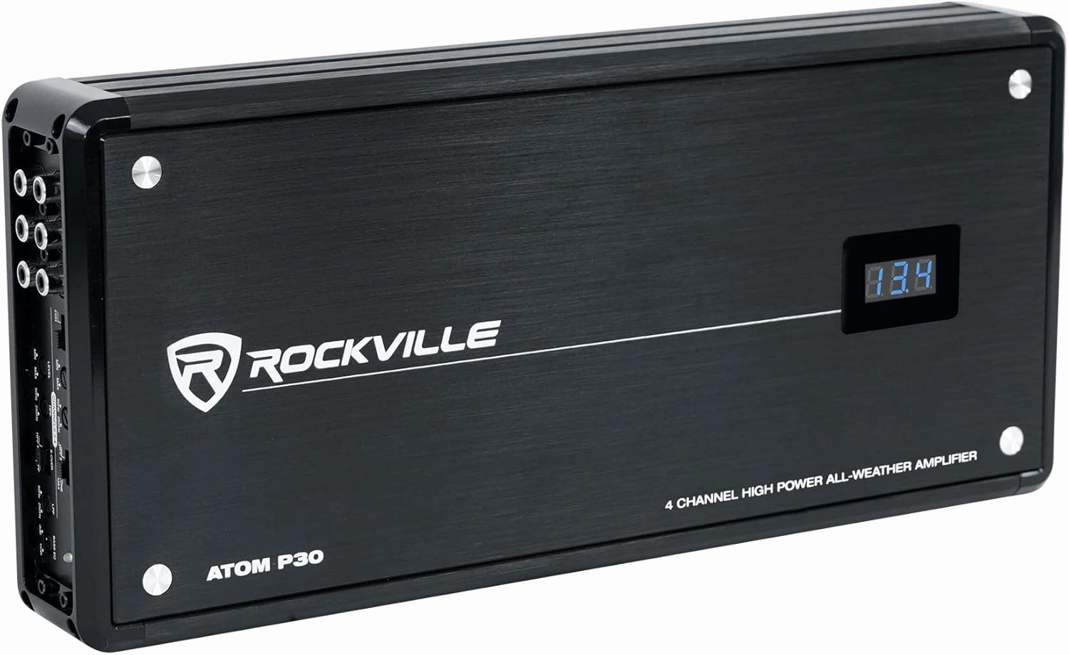 Rockville ATOM P30 2400 Watt 4-Channel Marine/ATV/Car Amplifier Amp Volt Meter