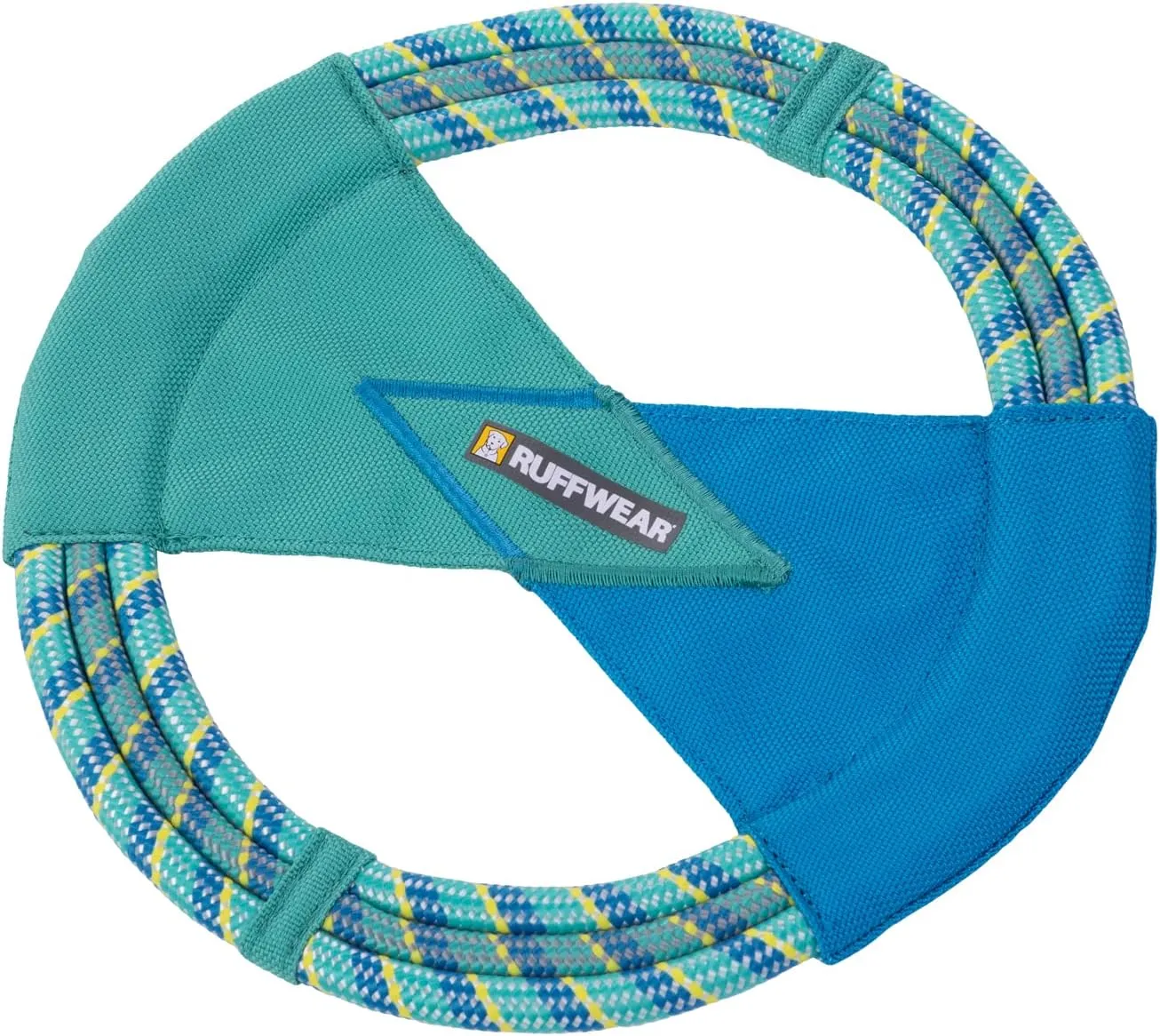 Ruffwear, Pacific Ring Dog Toy, Interactive Fetch and Tug Toy for Playing and Training, Aurora Teal