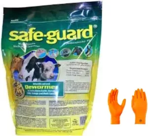 Safe-Guard 1.1 Mult Dewormer with USA Supply Premium Checmial Resistant Gloves and Pest Identification Card