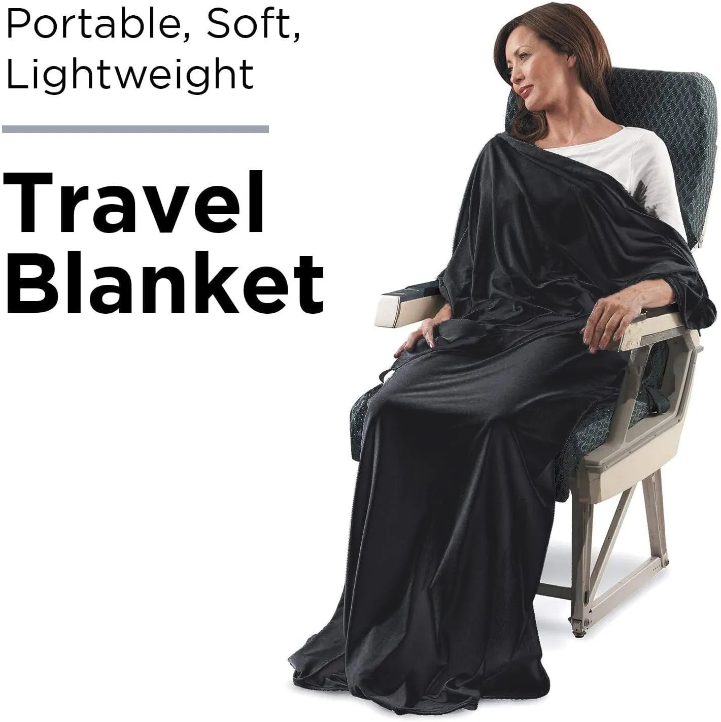 SAGEFINDS Airplane Travel Blanket | Compact Throw Blanket for Camping and Hiking | Converts into a Pillow | Travel Gift | Soft Jersey Knit | Fits in Backpack | Attaches to Luggage | Travel Essential