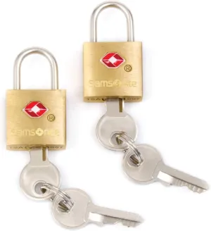 Samsonite Travel Sentry 2-pack Key Locks, Brass, 2-Pack