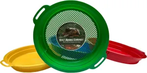 Sand Sifter Set – Teach Kids Sieve, Play, Explore and Discover Hidden Treasures – Made in The USA – Set of 4 – Blue, Green, Red and Yellow – 10.5 x 2 inches