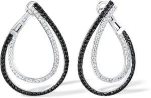 Santuzza 925 Sterling Silver Geometric Hoop Earring Gemstone Cubic Zirconia Fashion Jewelry
