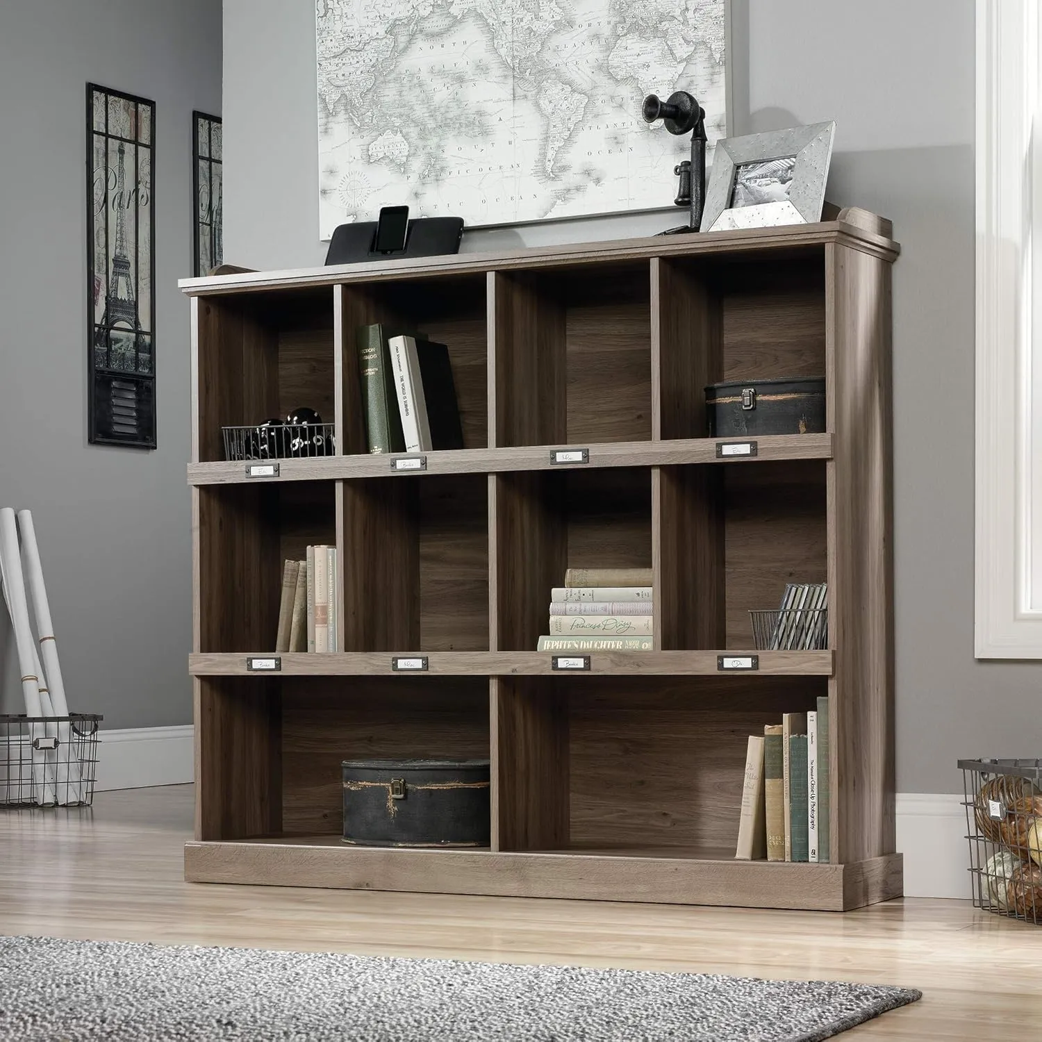 Sauder Barrister Lane Cubby Bookcase, Stylish Organization Furniture, cubby bookcase, Cube Storage