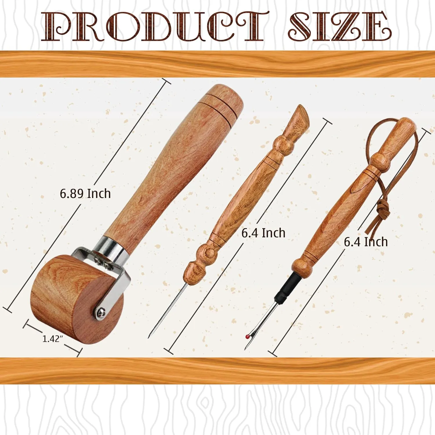 Savina Set 3 Seam Rippers - Seam Roller & Stiletto for Sewing - Handmade Hard Wood Professional Multipurpose Durable for Sewing/Quilting
