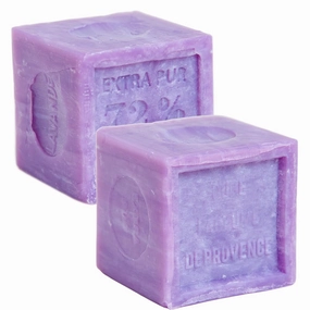 Savon De Marseille - French Soap Cube Made with Pure Organic Olive Oil - Lavender Fragrance - Body and Hand Wash - Moisturising and Nourishing - 10.6oz Cubes - Set of 2