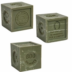 Savon De Marseille - French Soap Made with 72% Pure Organic Olive Oil - Suitable for all Skin Types - Body and Hand Wash - Moisturising and Nourishing - 21.2 oz Cube - Set of 3
