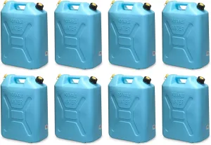 Scepter Portable Plastic Military Style Food Grade 5 Gal Water Jug Container with Reversible Spout for Camping & Emergency Storage, Blue