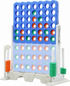 SDADI Height Adjustable Giant 4-in-a-Row Game, 2-in-1 Jumbo 4-to-Score with Golf Set, Indoor/Outdoor Fun for Kids, Adults, and Family, White