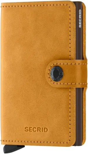 SECRID - Mini wallet Genuine Leather RFID Safe Card Case for max 12 cards (Ochre)