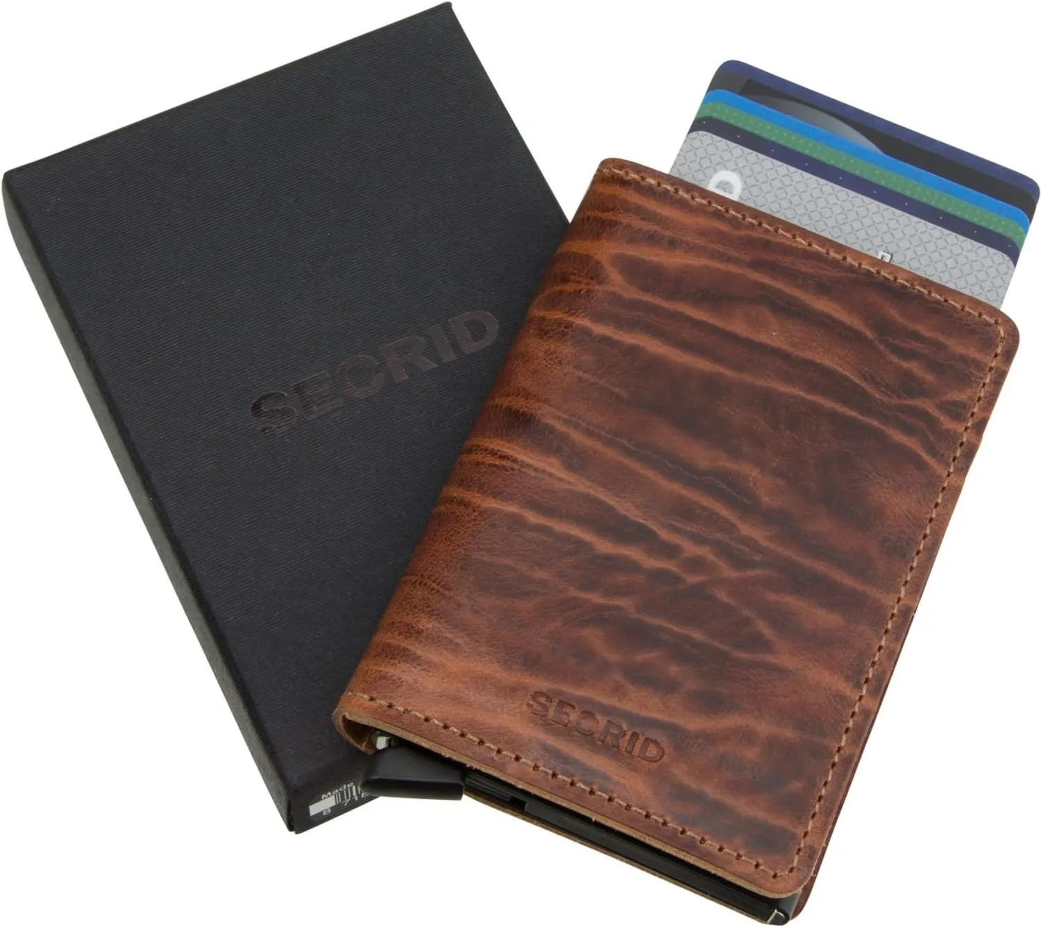 SECRID - Secrid Slim wallet Genuine Leather Dutch Martin RFID Safe Card Case for max 12 cards