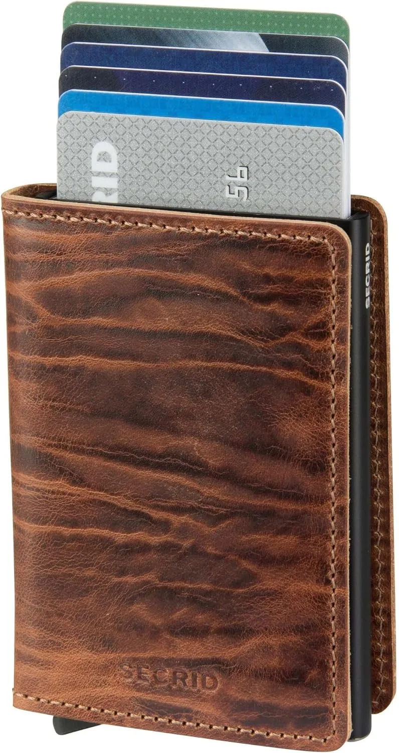 SECRID - Secrid Slim wallet Genuine Leather Dutch Martin RFID Safe Card Case for max 12 cards