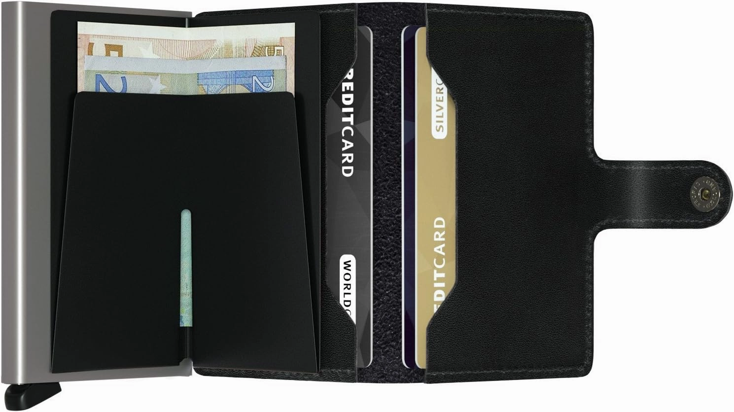 Secrid Men Mini Wallet Genuine Leather Vintage RFID Safe Card Case for max 12 cards 16mm slim Light Brown
