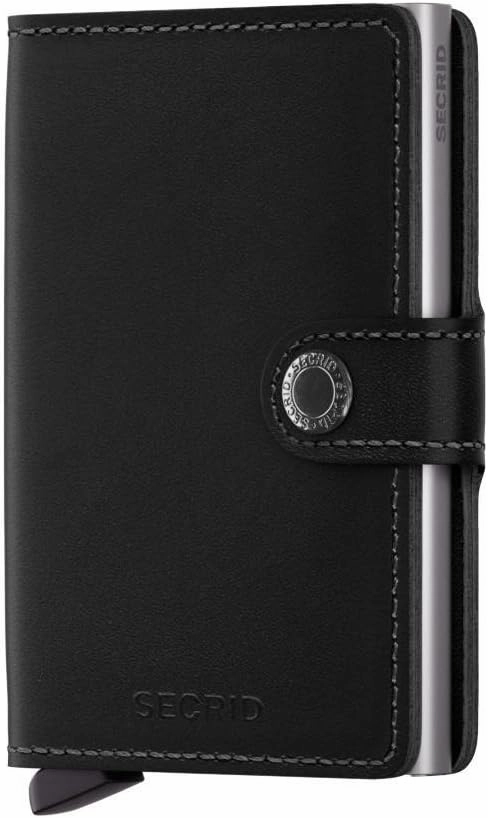 Secrid Men Mini Wallet Genuine Leather Vintage RFID Safe Card Case for max 12 cards 16mm slim Light Brown