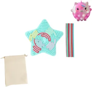 Sensory Activity Board Silicone Fidget Toy, Sensory Toy for Individuals with Autism,ADHD Toys for Calming, Silicone Fidgets for Anxiety and Stress, Includes Travel Bag and a Pop It Fidget Toy.