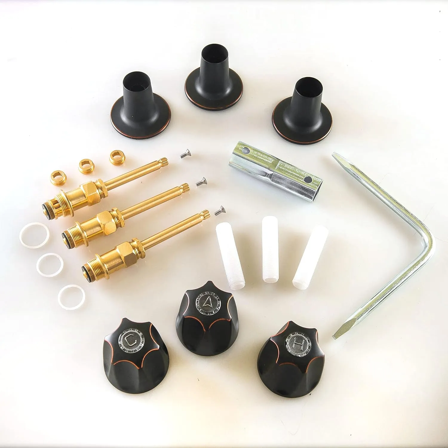 SENTO Bathtub and Shower 3 Handle Tub Trim Set For Price Pfister Faucets Bathtub Shower, Easy Installation, Heavy Duty Metal, Oil Rubbed Bronze