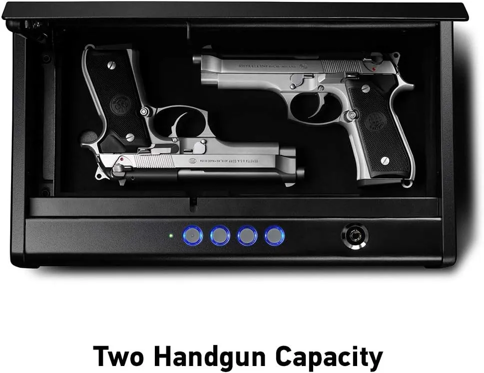 SentrySafe Gun Safe with Digital Keypad Lock, Pistol Safe with Capacity for Two Handguns, Firearm Storage with Bolt Down Kit for Home, Car, QAP2E