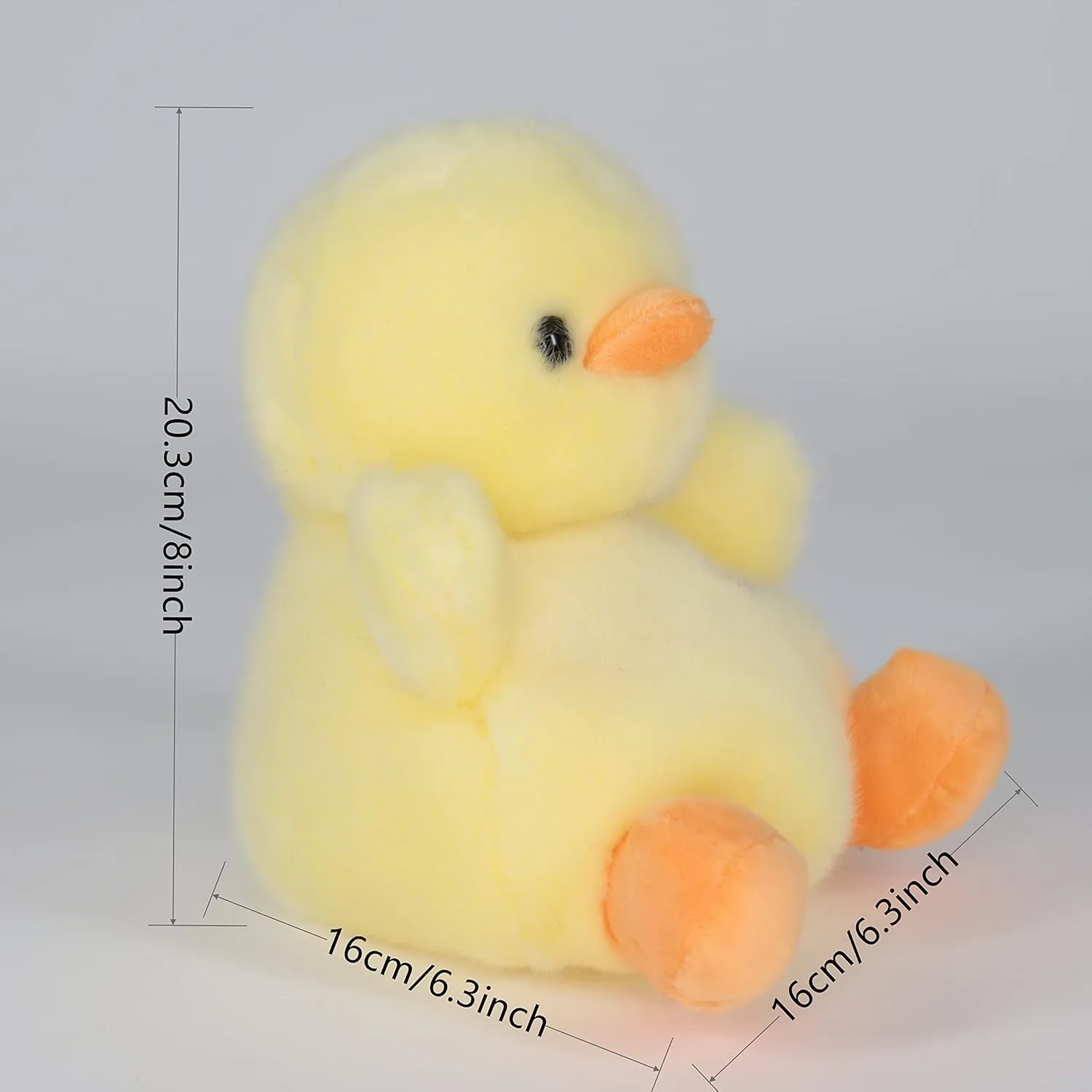 Sew Butiful 8" Duck Stuffed Animals Plush, Cute Plushies for Animal Themed Parties Teacher Student Award, Animal Toys for Baby, Boy, Girls, Great for Nursery, Room Decor, Bed (Duck)