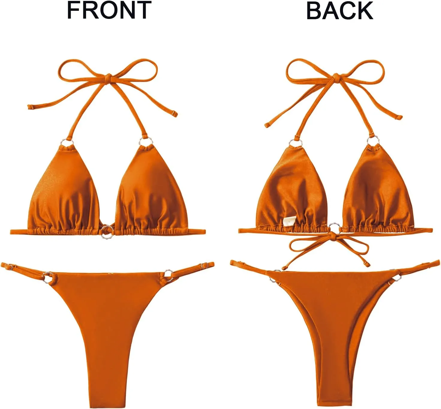 Sexy Bikinis for Women 2 Piece Bikini Spaghetti Strap Swimsuits Solid Color Bathing Swimwear Triangle Bathing Suit