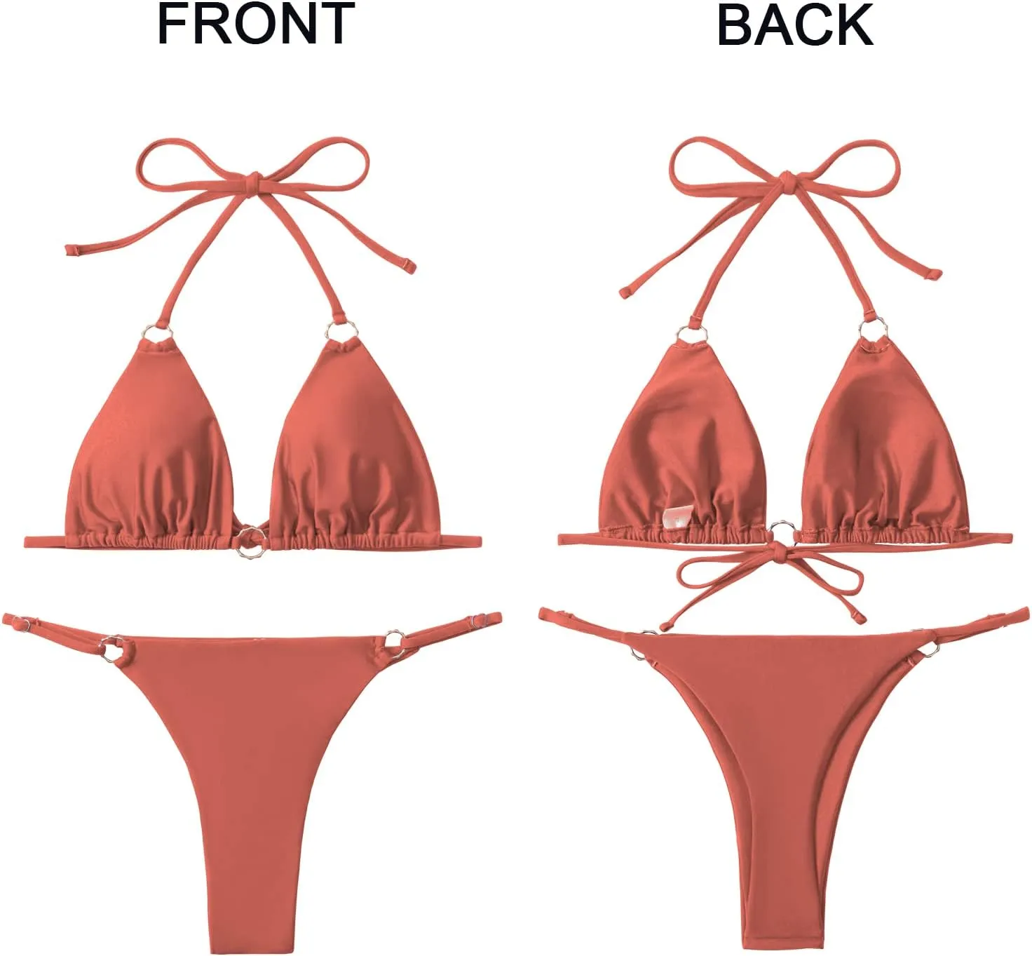 Sexy Bikinis for Women 2 Piece Bikini Spaghetti Strap Swimsuits Solid Color Bathing Swimwear Triangle Bathing Suit