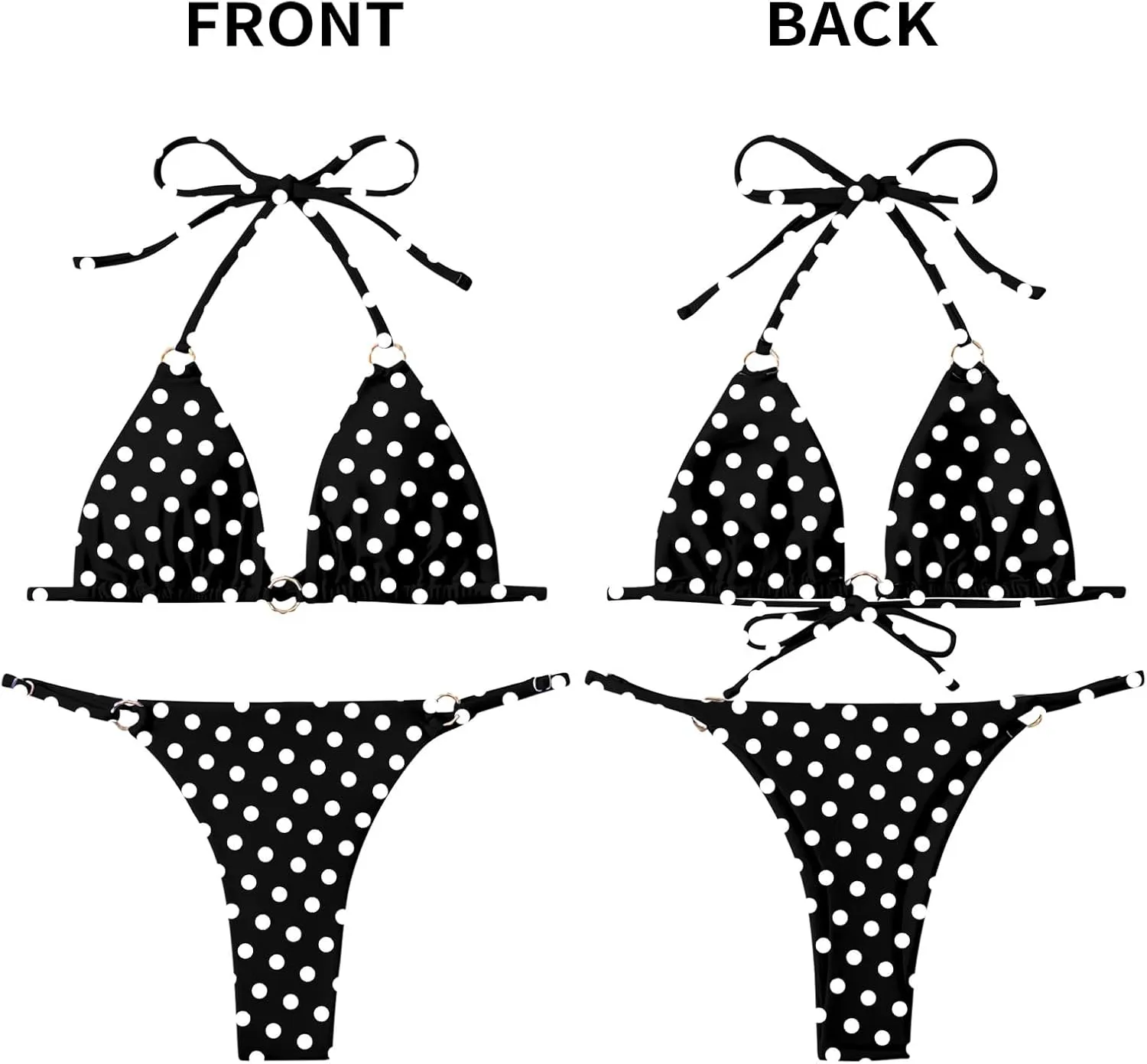 Sexy Bikinis for Women 2 Piece Bikini Spaghetti Strap Swimsuits Solid Color Bathing Swimwear Triangle Bathing Suit