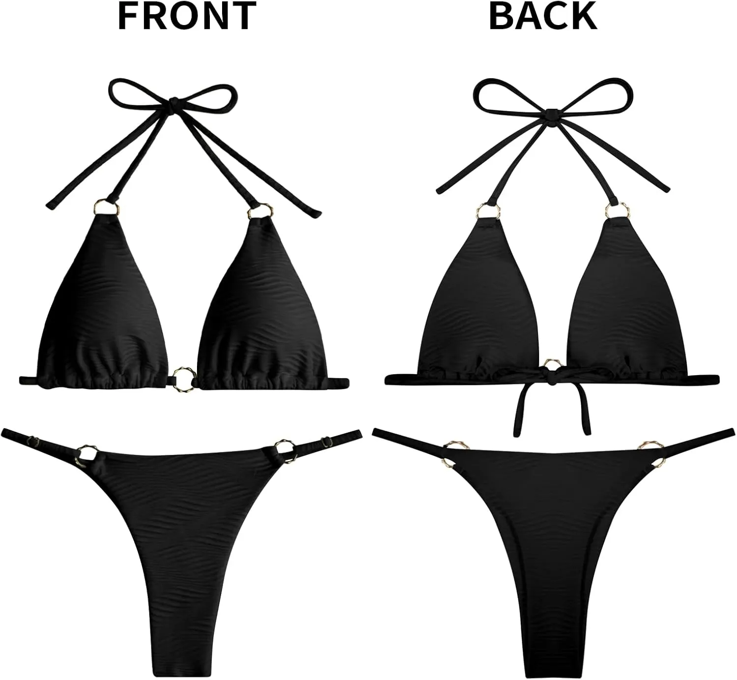 Sexy Bikinis for Women 2 Piece Bikini Spaghetti Strap Swimsuits Solid Color Bathing Swimwear Triangle Bathing Suit