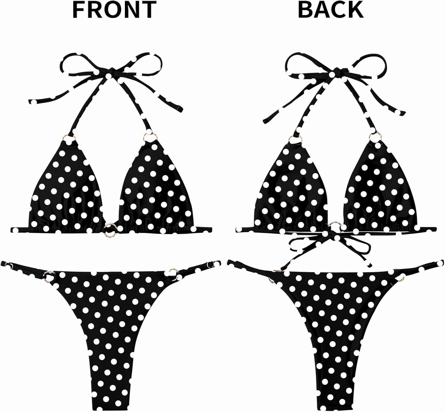 Sexy Bikinis for Women 2 Piece Bikini Spaghetti Strap Swimsuits Solid Color Bathing Swimwear Triangle Bathing Suit