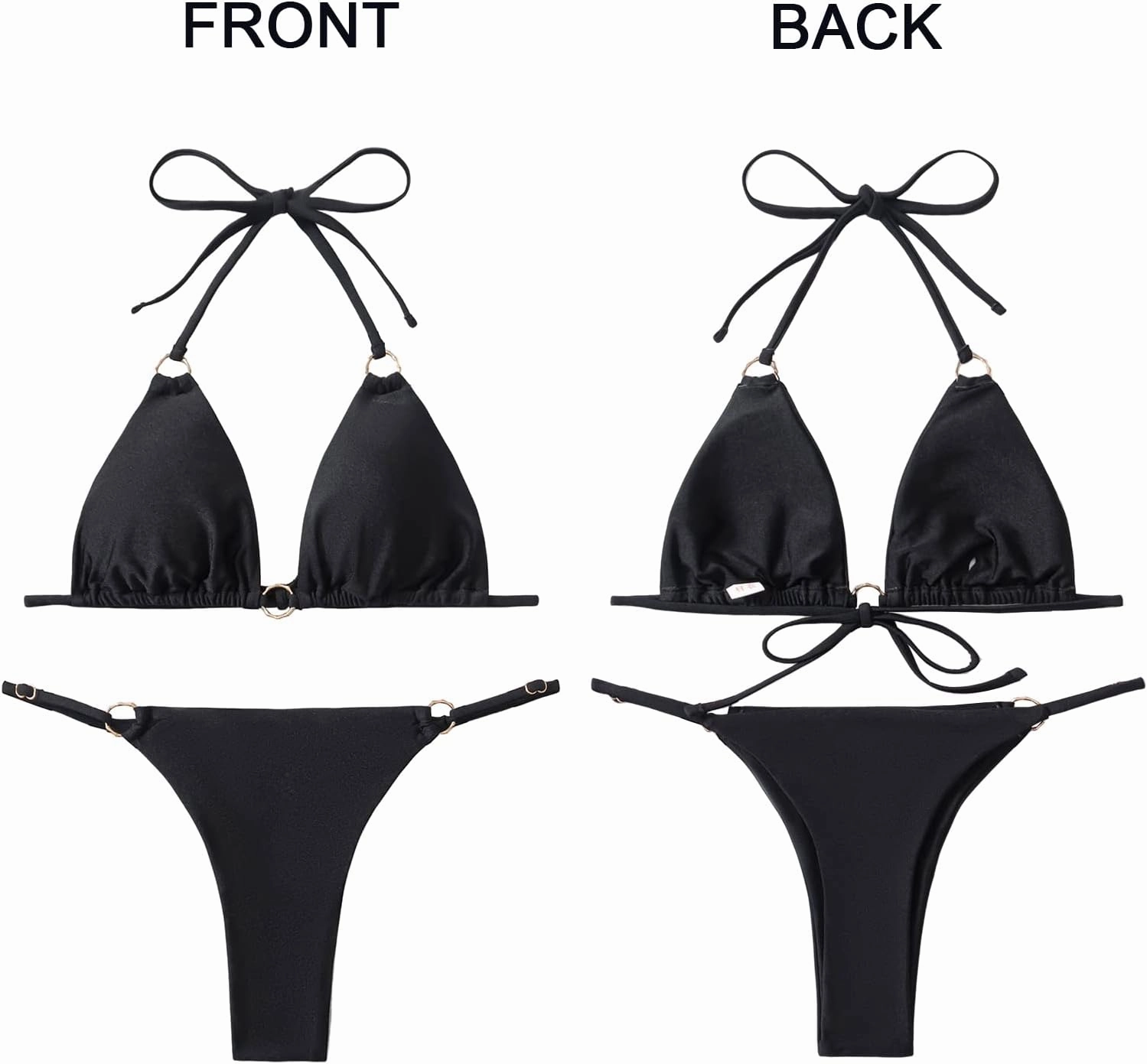 Sexy Bikinis for Women 2 Piece Bikini Spaghetti Strap Swimsuits Solid Color Bathing Swimwear Triangle Bathing Suit