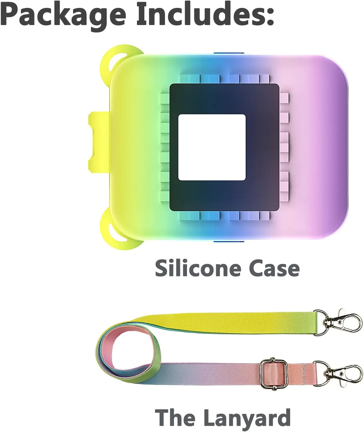 Silicone Cover Case for Bitzee Interactive Toy Digital Pet and Case, Protective Skin Sleeve for Bitzee Virtual Electronic Pets Accessories (for Original 15 Animals) (Rainbow)
