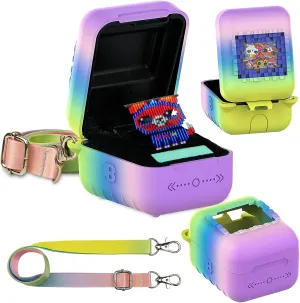 Silicone Cover Case for Bitzee Interactive Toy Digital Pet and Case, Protective Skin Sleeve for Bitzee Virtual Electronic Pets Accessories (for Original 15 Animals) (Rainbow)