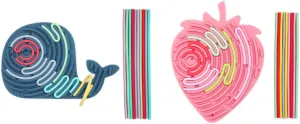 Silicone Sensory Activity Board,Fidget Toy for Calming, Stress, Anxiety, ADHD , Autism , Silent, No Mess , Kids 3  & Adults (Whale and Strawberry)