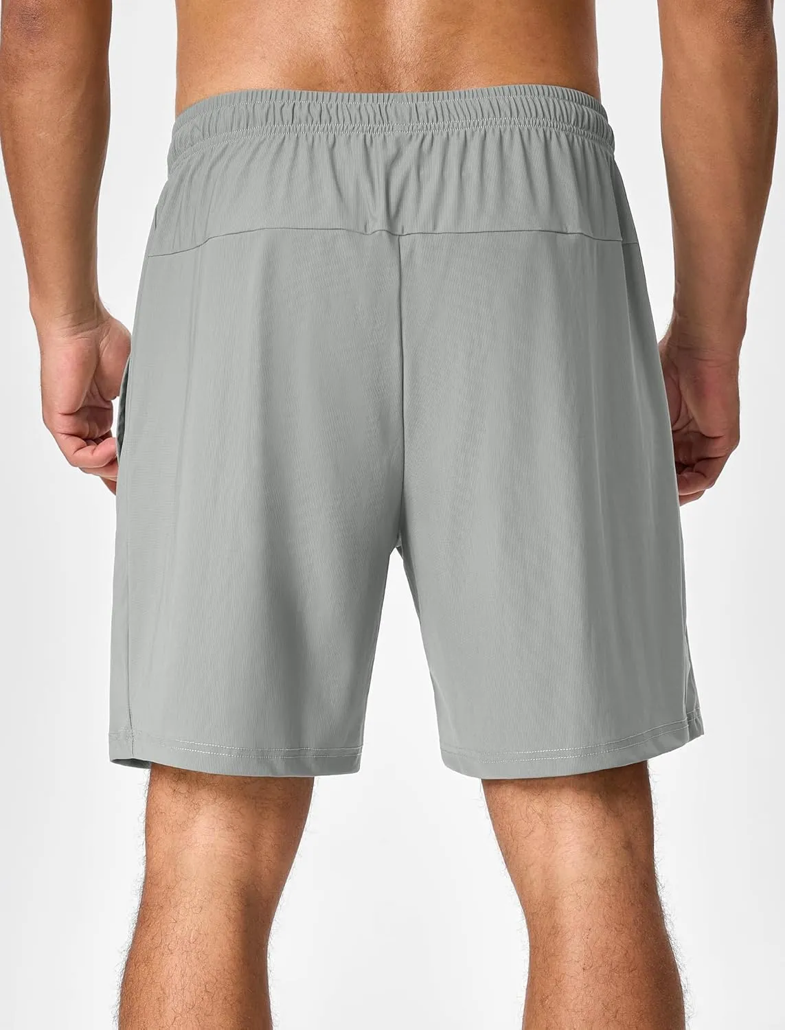 SILKWORLD Men's Quick Dry Athletic Running Shorts with Zipper Pockets 7" Stretch Gym Workout Training Shorts