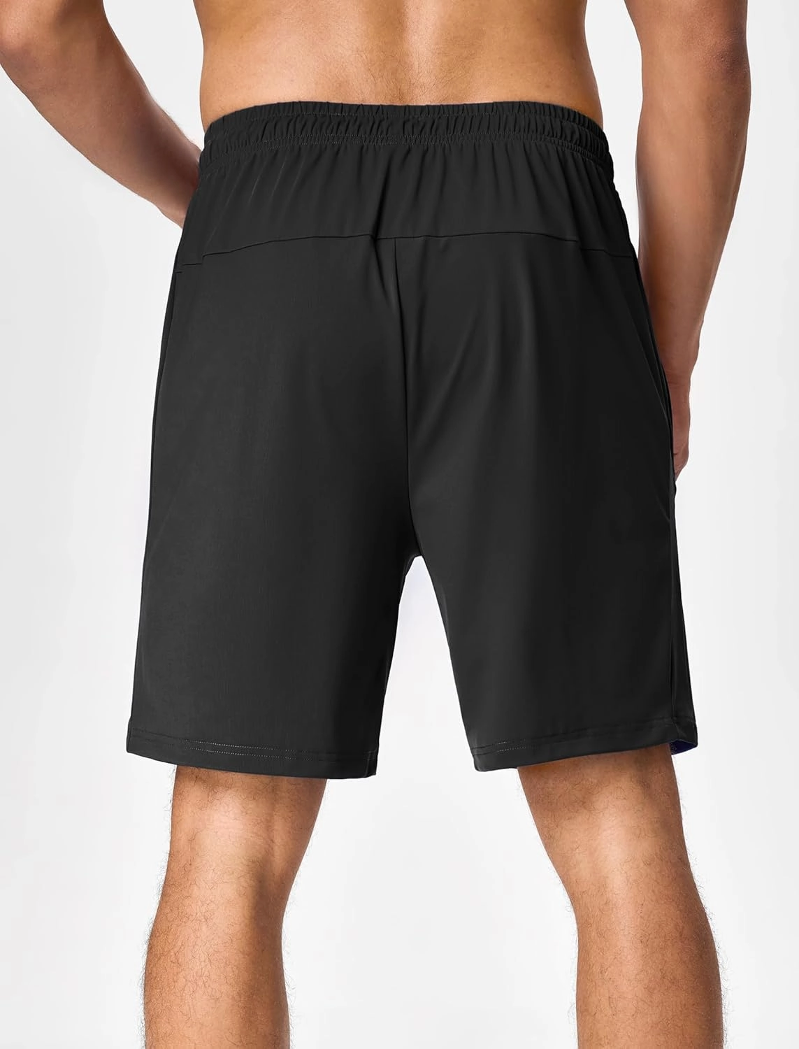 SILKWORLD Men's Quick Dry Athletic Running Shorts with Zipper Pockets 7" Stretch Gym Workout Training Shorts
