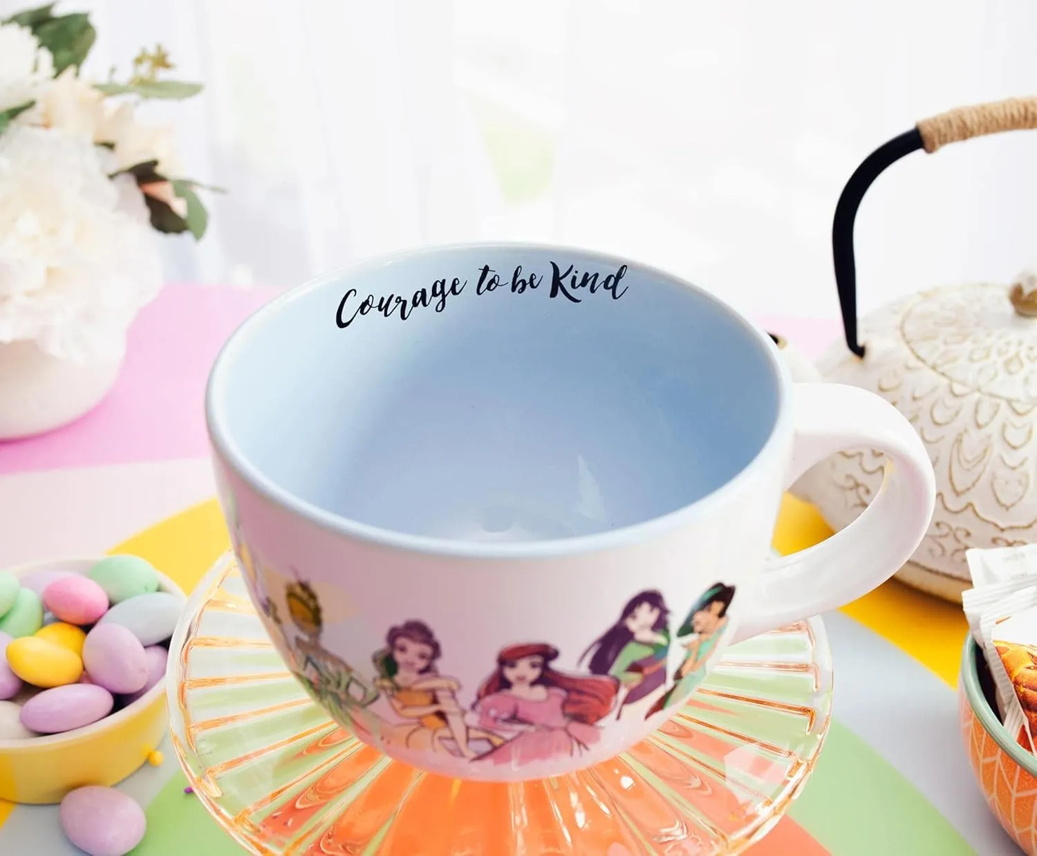 Silver Buffalo Disney Princess Adventure Begins Here Ceramic Soup Mug, 24 Ounces