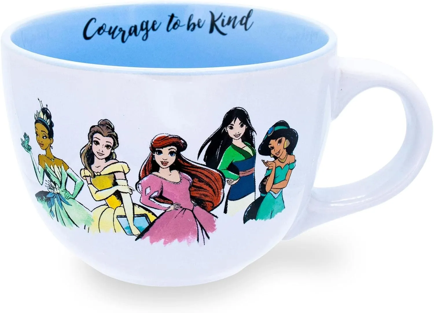 Silver Buffalo Disney Princess Adventure Begins Here Ceramic Soup Mug, 24 Ounces