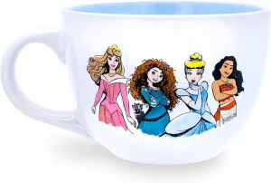 Silver Buffalo Disney Princess Adventure Begins Here Ceramic Soup Mug, 24 Ounces