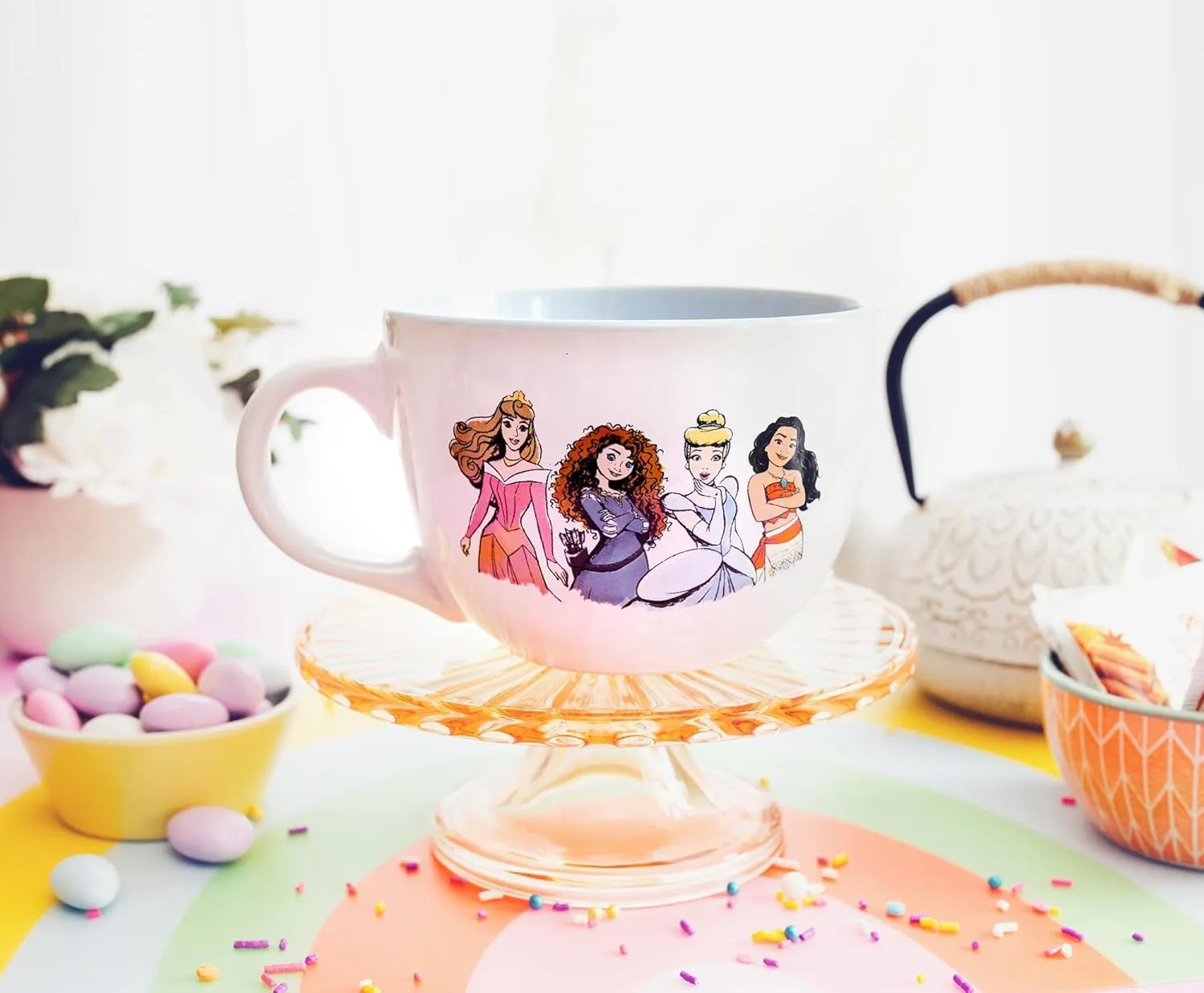 Silver Buffalo Disney Princess Adventure Begins Here Ceramic Soup Mug, 24 Ounces
