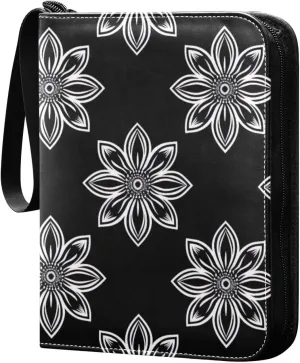 Simple Flower Pattern Card Binder, 400 Pockets Card Holder with 50 Sleeves, Sturdy Card Holder Folders for Game Cards & Sports Cards