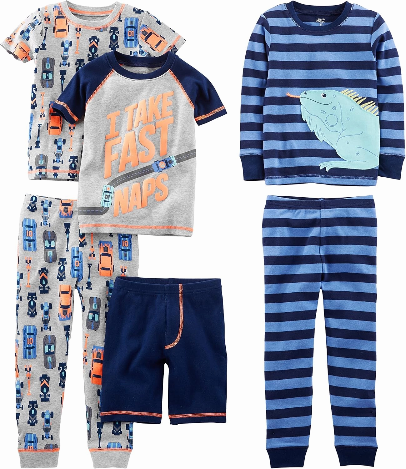 Simple Joys by Carter's Boys' 6-Piece Snug Fit Cotton Pajama Set