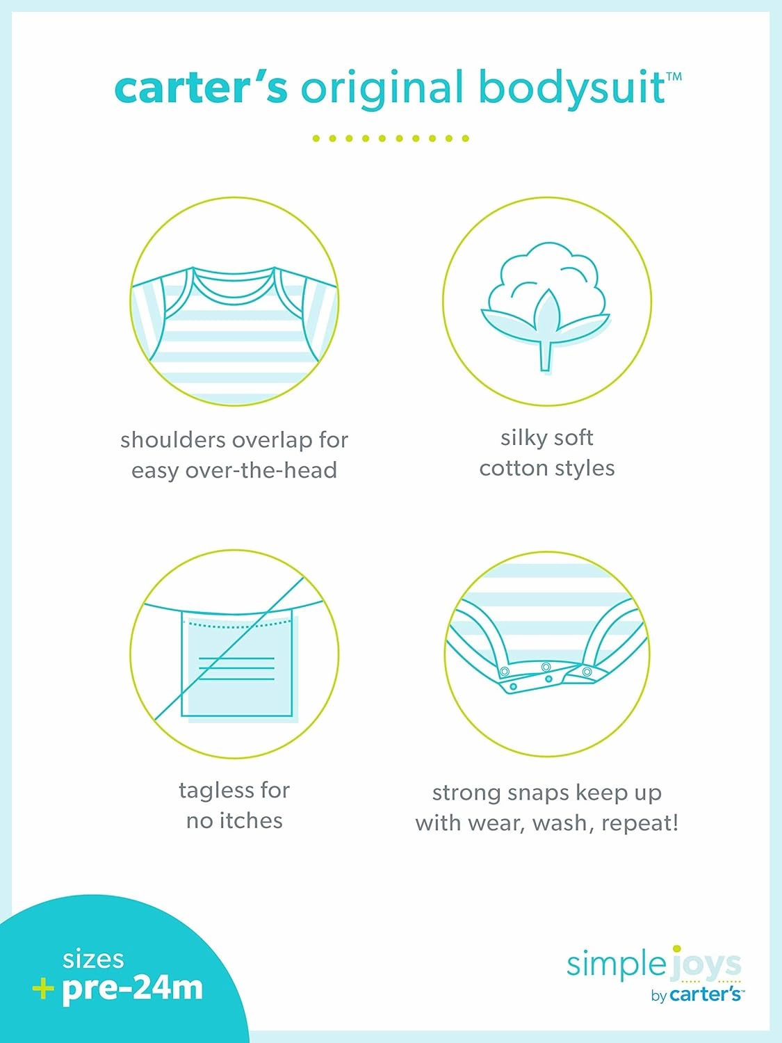 Simple Joys by Carter's unisex-baby 4-pack Side Snap Bodysuit