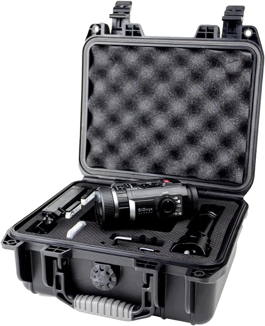 SiOnyx Aurora Black Color Digital Night Vision Camera & Kits – Rugged and Impact-Resistant Aurora Black, WiFi, Mount, 32GB MicroSD Card, Waterproof Protective Case, & More