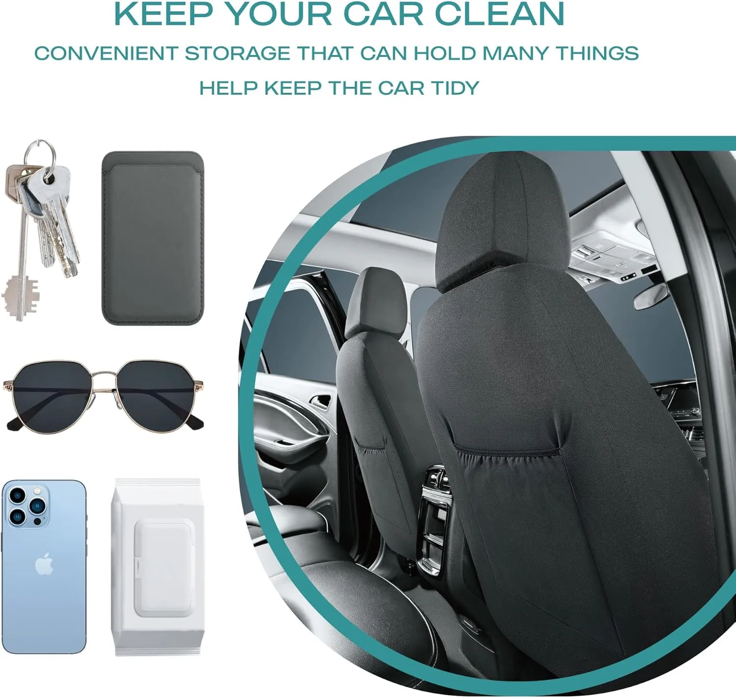 Skechers Car Seat Covers,Leather Seat Covers with GOGA Mat Technology,Waterproof Car Seat Covers Full Sets,Airbag Compatible,Comfort Universal Fit for Most Cars,Vans,Trucks,SUVs,Black